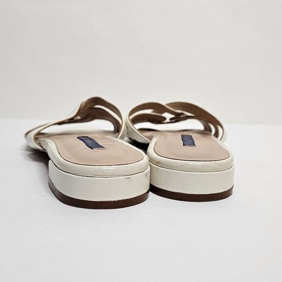 STUART WEITZMAN Cream Looped Knot Cami Leather Slide Sandals - Picture 8 of 11